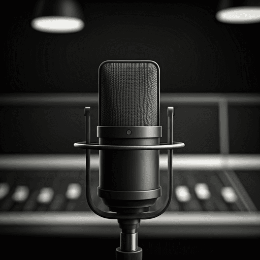 Microfone de estúdio profissional representando intervenção mediática